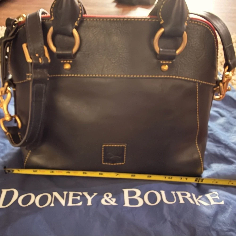 Dooney & Bourke Black Leather Handbag with Gold Rings - Picture 7 of 11